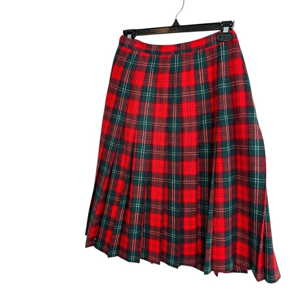 VTG Pendleton Tartan Plaid Skirt Pure Wool Pleated Long Made in USA 10 Petite - Picture 15 of 16